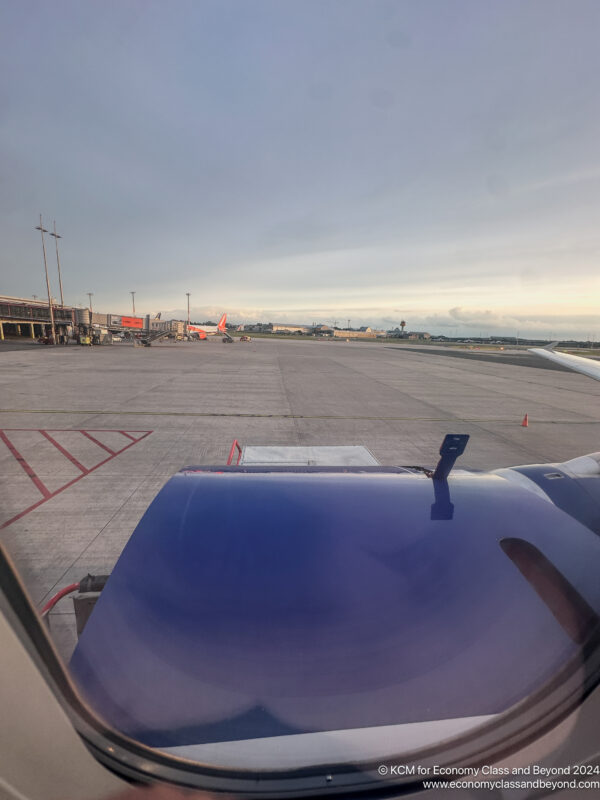 a view from a window of an airplane