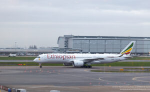 Ethiopian Airlines Airbus A350-900 taxiing at London Heathrow Airport - Image, Economy Class and Beyond