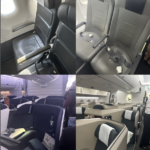 a collage of seats in an airplane