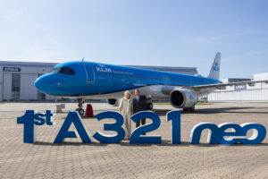 The first A321neo for KLM was handed over at Airbus’ Hamburg manufacturing site by Wouter van Wersch, Airbus Executive Vice President International, to Marjan Rintel, President & CEO KLM - Image, Airbus