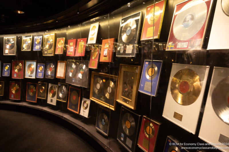 a display of various records