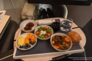 a tray with food on it