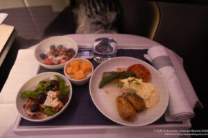 a tray with food on it