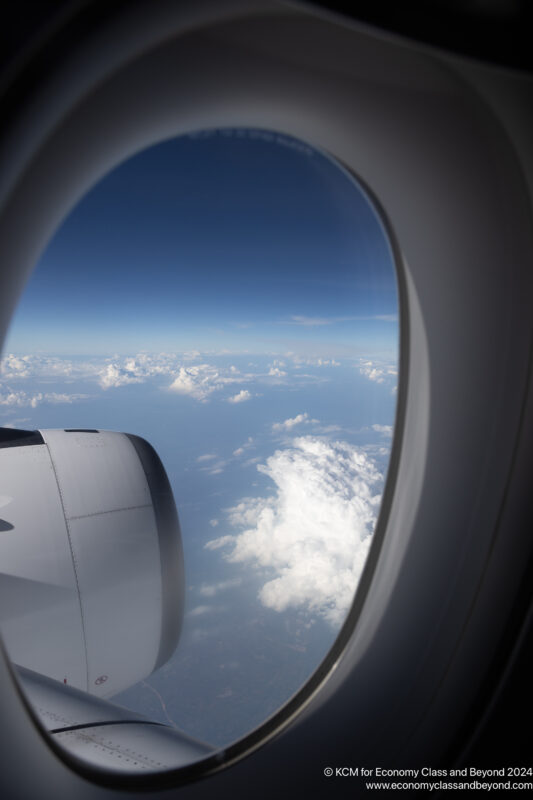 a view of clouds from an airplane window