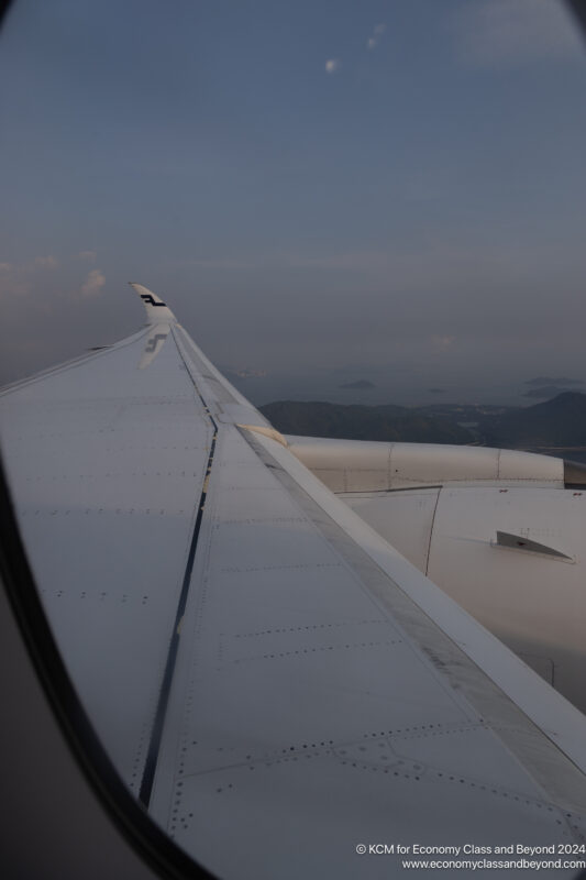 the wing of an airplane