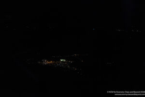 a city at night from above