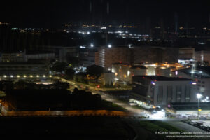 a city at night with lights