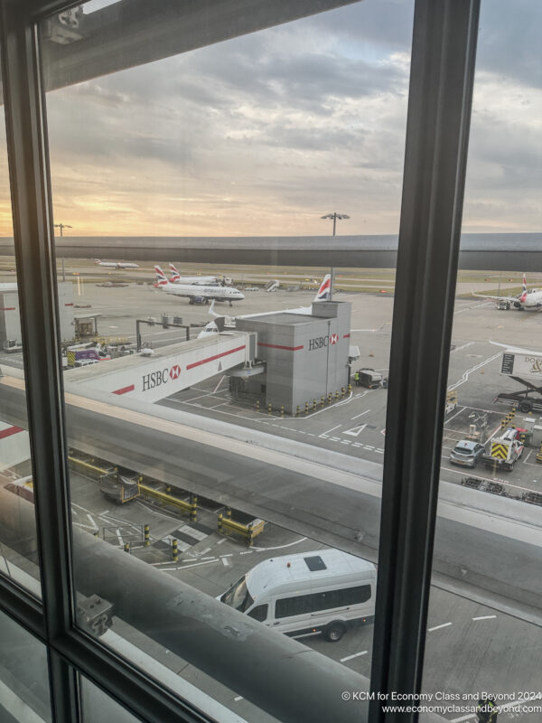 a view of an airport from a window