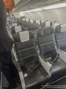 a row of seats on an airplane