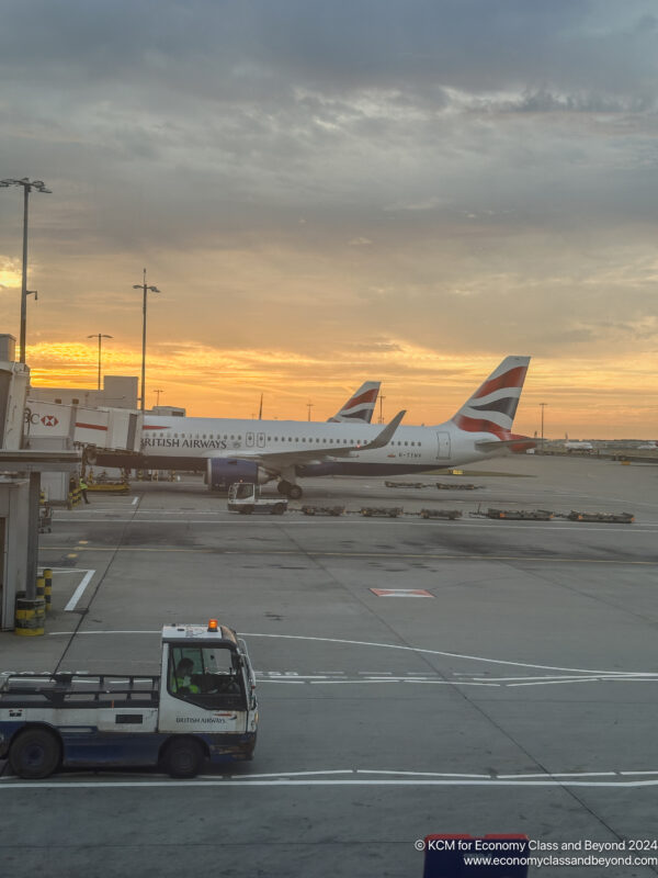 a plane parked at an airport