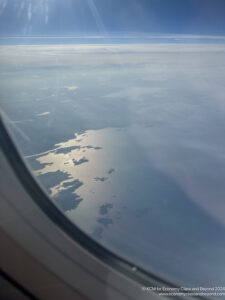 a view of the sky from an airplane window