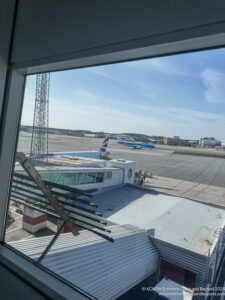 a view of an airport from a window