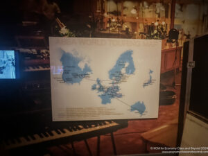 a map of the world on a piano