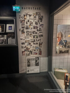 a wall with pictures on it