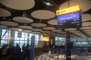 a man standing in an airport