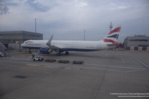 a plane on the runway