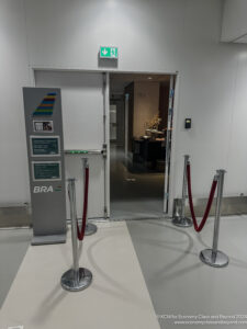 a rope barriers in a hallway