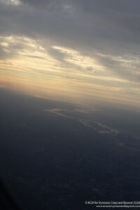 a view of a city from an airplane