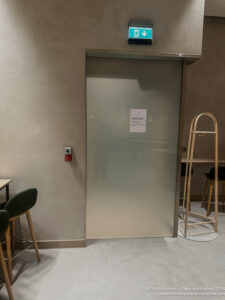 a glass door in a room