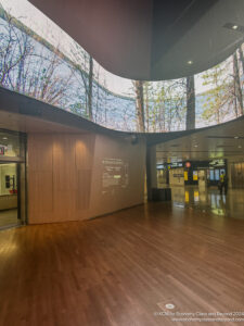 a large building with a glass ceiling and a large skylight