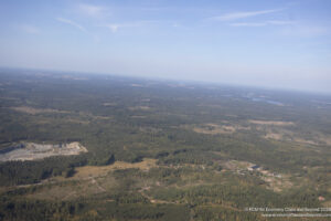 an aerial view of a forest