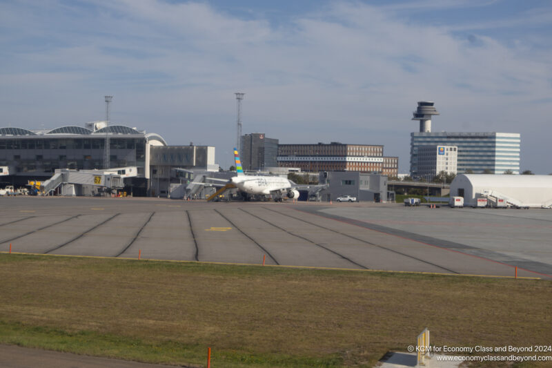 an airplane on the tarmac