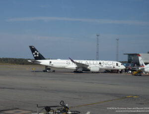 Thai Airways Airbus A350-900 at Stockholm Arlanda Airport in Star Alliance livery - image, Economy Class and Beyond.