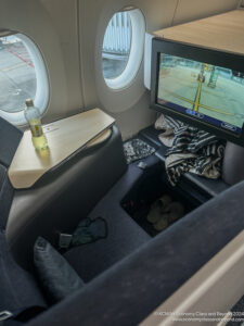 a tv on the side of a plane