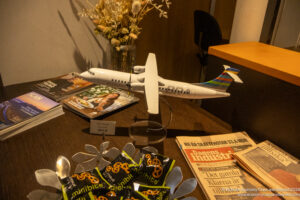 a model airplane on a table