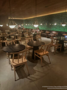 a room with tables and chairs