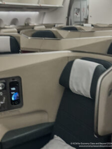 a seat in an airplane