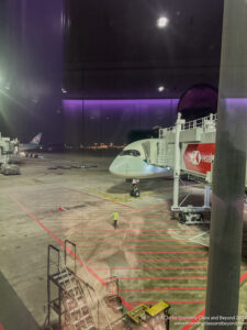 an airplane in a hangar