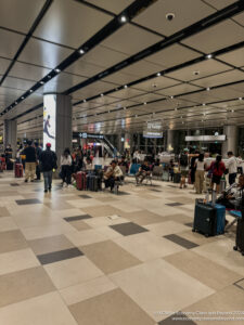 a group of people in an airport