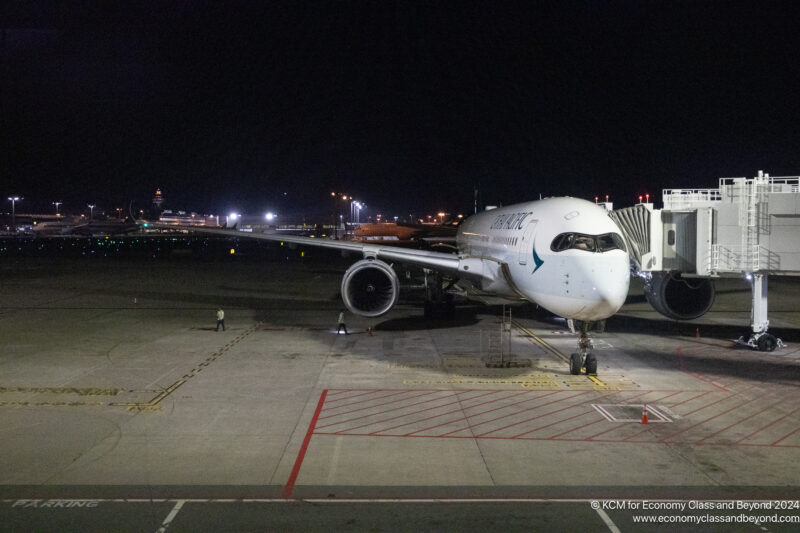 Cathay Pacific Airbus A350-900 at Hong Kong International Airport - image, economy class and beyond 