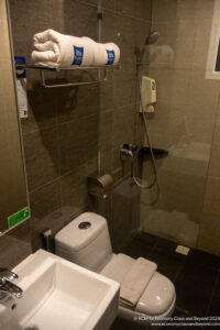 a bathroom with a toilet and sink