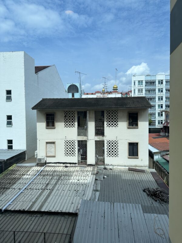 a building with a roof