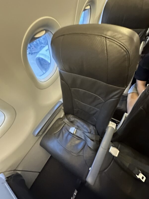 a seat in an airplane