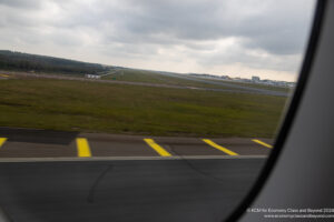 a view from a window of a runway