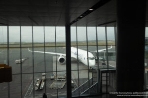 an airplane on the runway