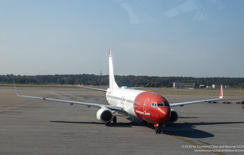 a plane on the runway