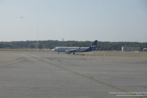 an airplane on the runway