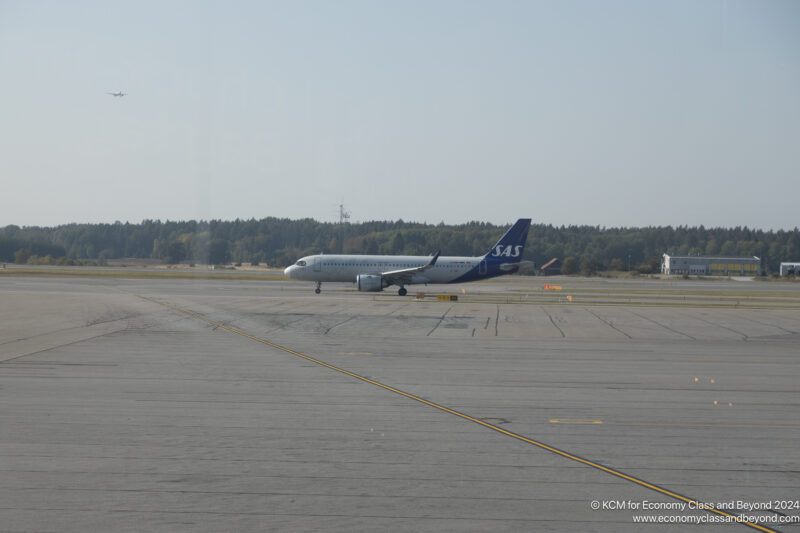 an airplane on the runway