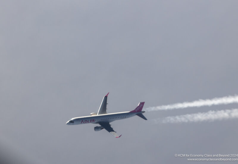 an airplane flying in the sky