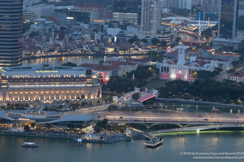 a city with a river and a bridge