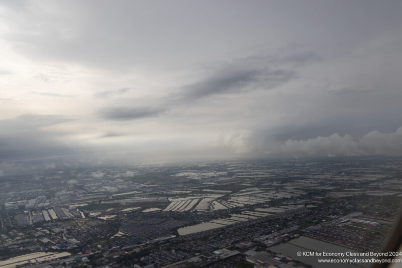 aerial view of a city and water