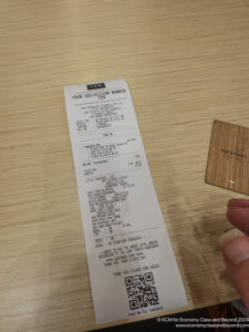 a paper receipt on a table