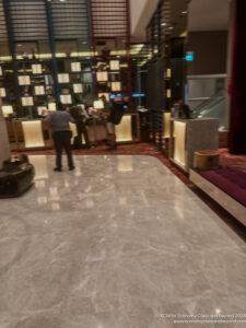 a group of people standing in a room