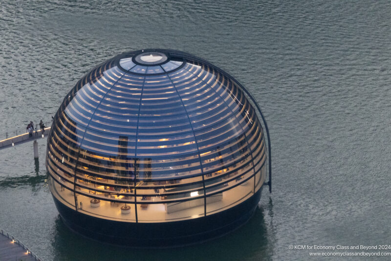 a round building in the water