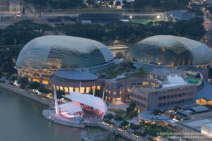 a building with a large dome shaped roof