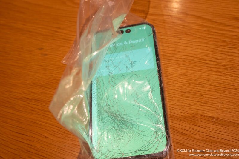 cell phone in a plastic bag